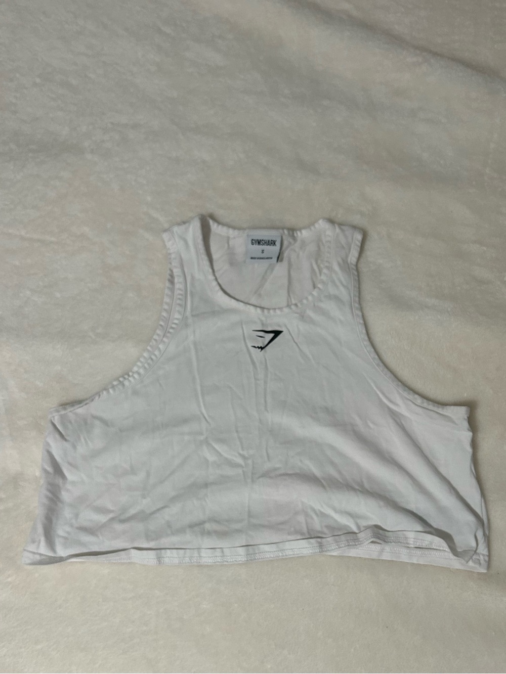 Gymshark White Cropped Racerback Tank